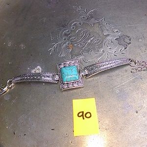 Sold turquoise and silver braclet